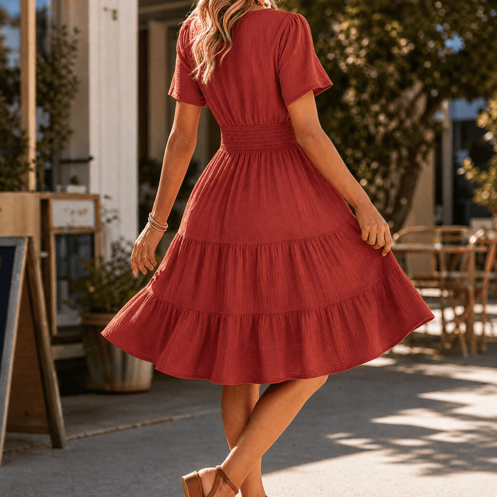 Solenna – Sukienka mini z marszczonym pasem