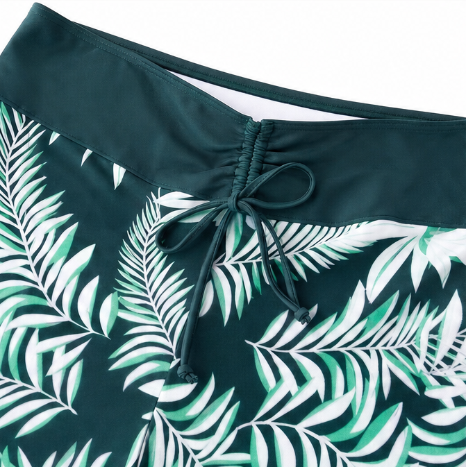 Solmara – Kostium kąpielowy z wysokim stanem w tropikalny wzór z dołem typu boyshort