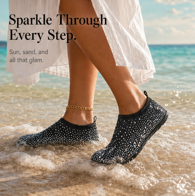 Sparkella – Kryształowe Buty Wodne Slip-On