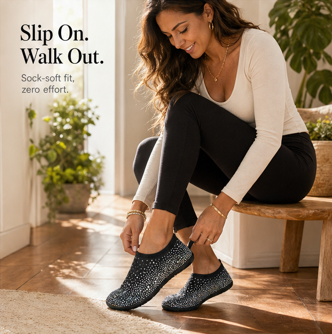 Sparkella – Kryształowe Buty Wodne Slip-On