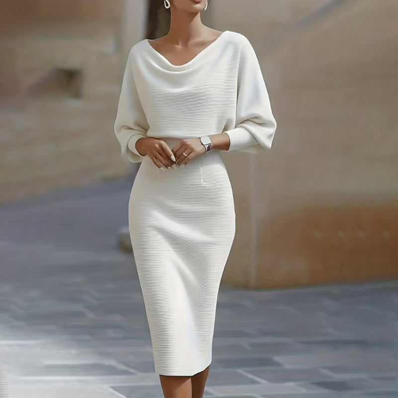 Wearbella – Zestaw z bluzką z prążkowanym drapowaniem i spódnicą midi