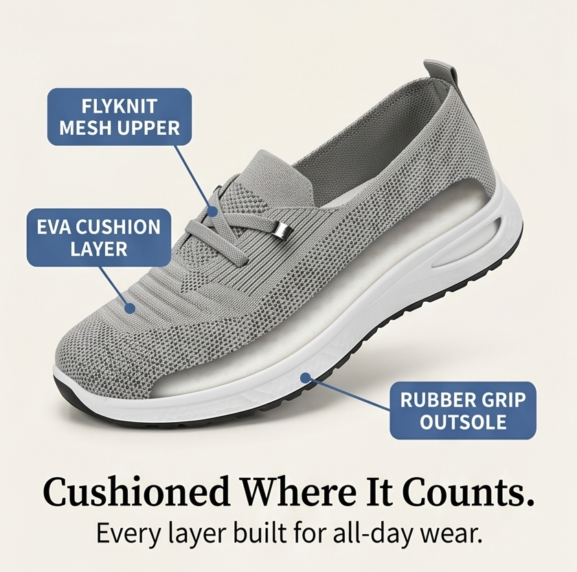 Strideflow – Lekkie Siatkowe Sneakersy Slip-On