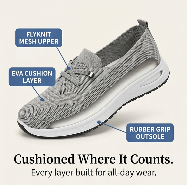 Strideflow – Lekkie Siatkowe Sneakersy Slip-On
