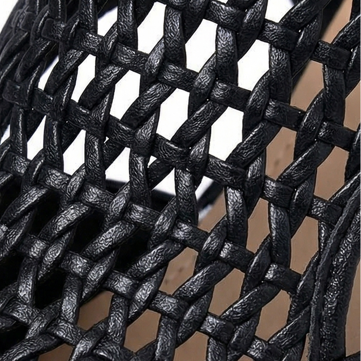 Tessara – Kobiece Oddychające Woven Sandały na Obcasie
