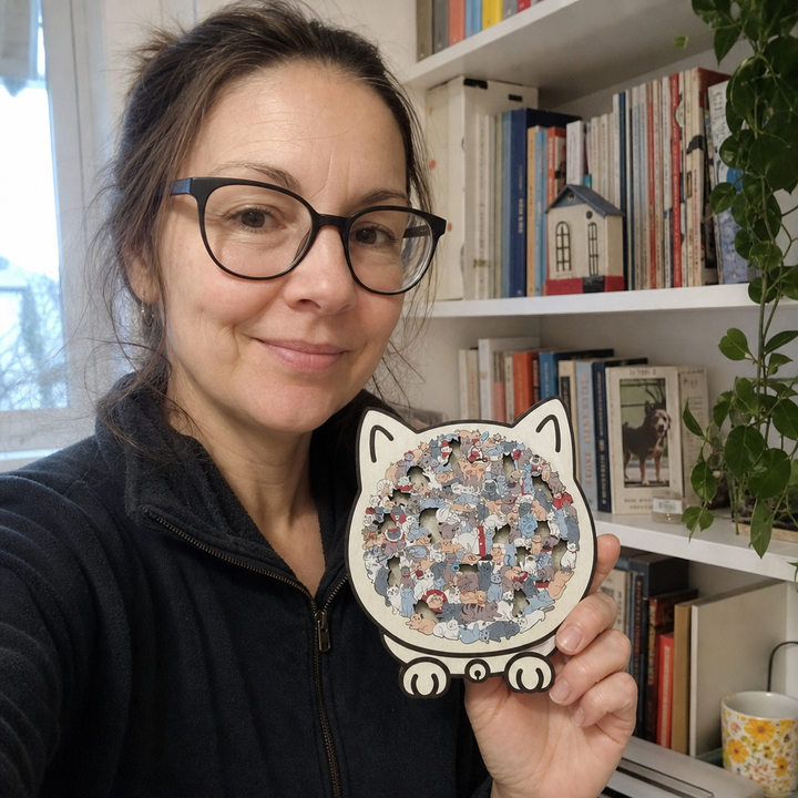 FUNNEL · Purrzzle – 135-elementowa drewniana układanka w kształcie kota