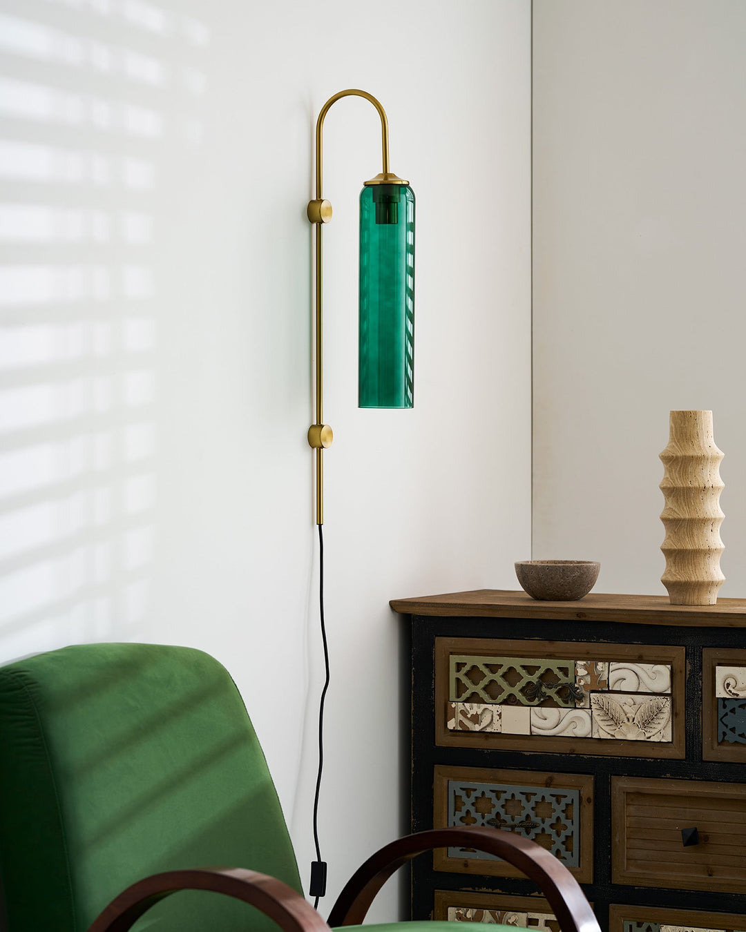 Nowoczesna Szklana Lampa Ścienna z wtyczką