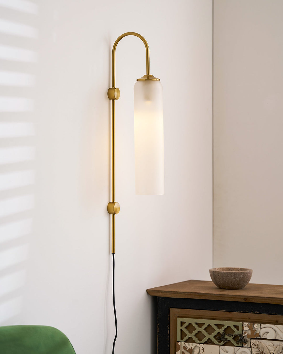 Nowoczesna Szklana Lampa Ścienna z wtyczką