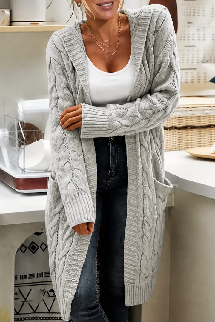 Wearbella – Kardigan z kapturem i grubym splotem