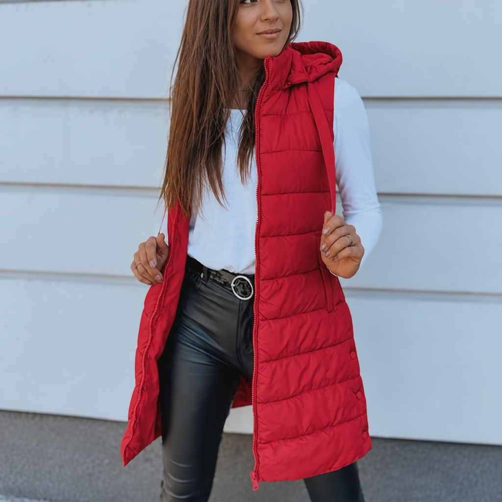 Wearbella – Długa kamizelka puchowa z zamkiem