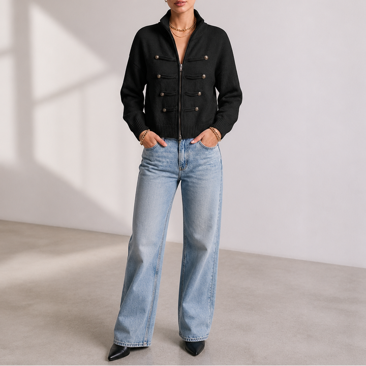 Wearbella – Kardigan z zamkiem i szczegółem w stylu husarskim