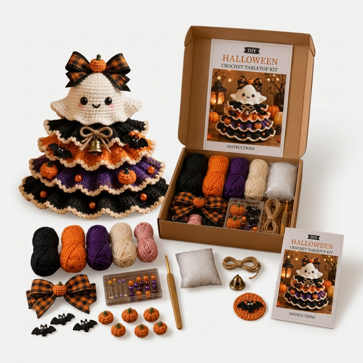 Hallowstitch – Warstwowy Szydełkowy Kot Czarownica na Halloween