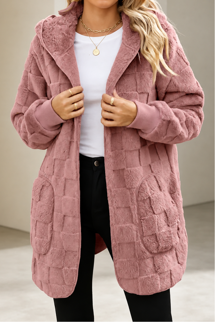 Plushden – Kardigan w kratę z miękkiego materiału