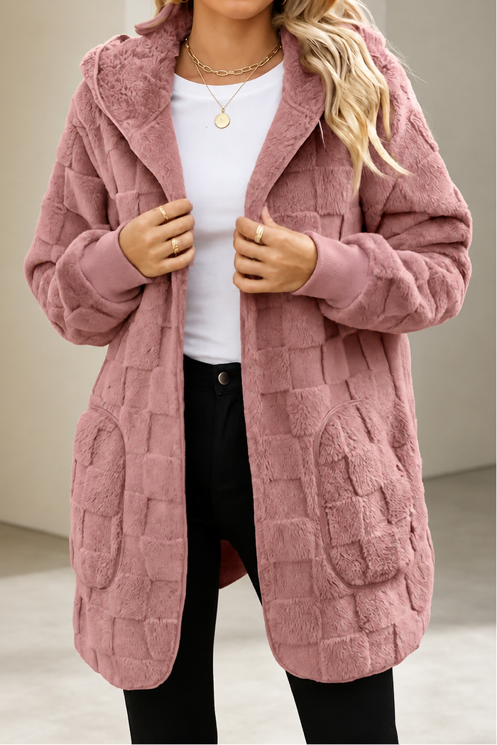 Plushden – Kardigan w kratę z miękkiego materiału