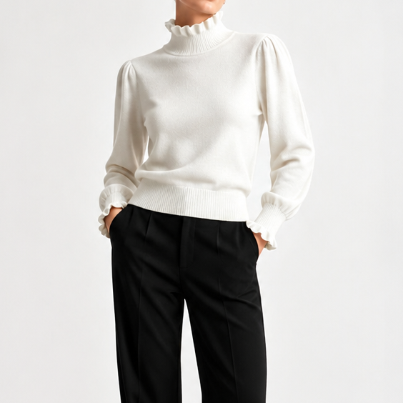 Ruffle &amp; Row – Sweter z falbaną