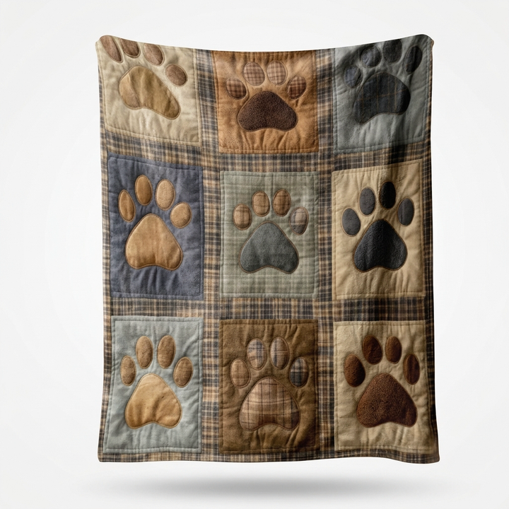 Pawhaven – Drukowany Koc Fleece w Wzór Łap