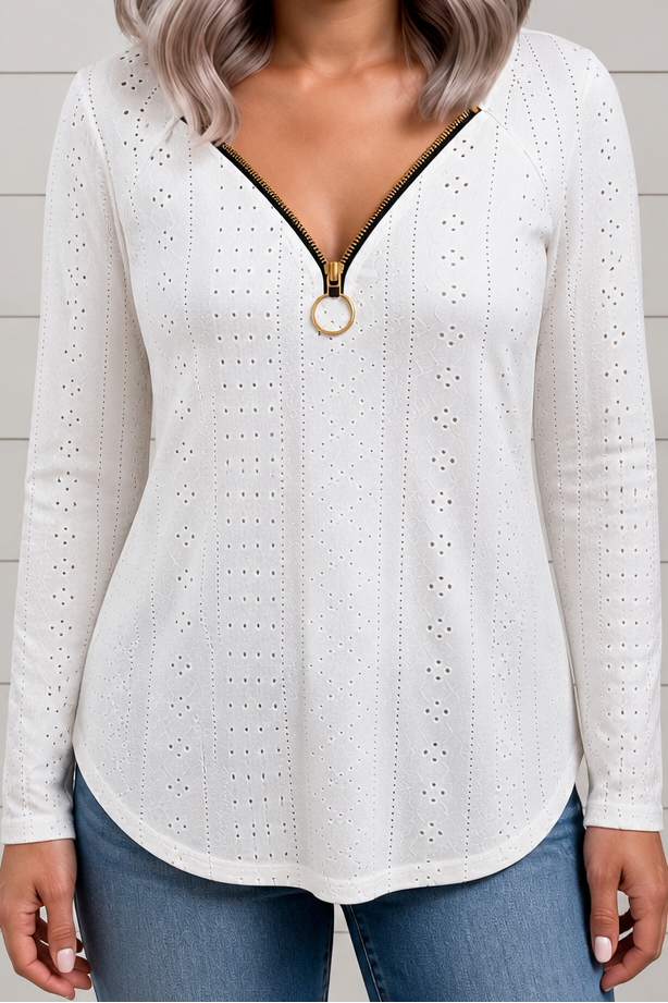 Wearbella – Top z dzianiny z zamkiem na szyi