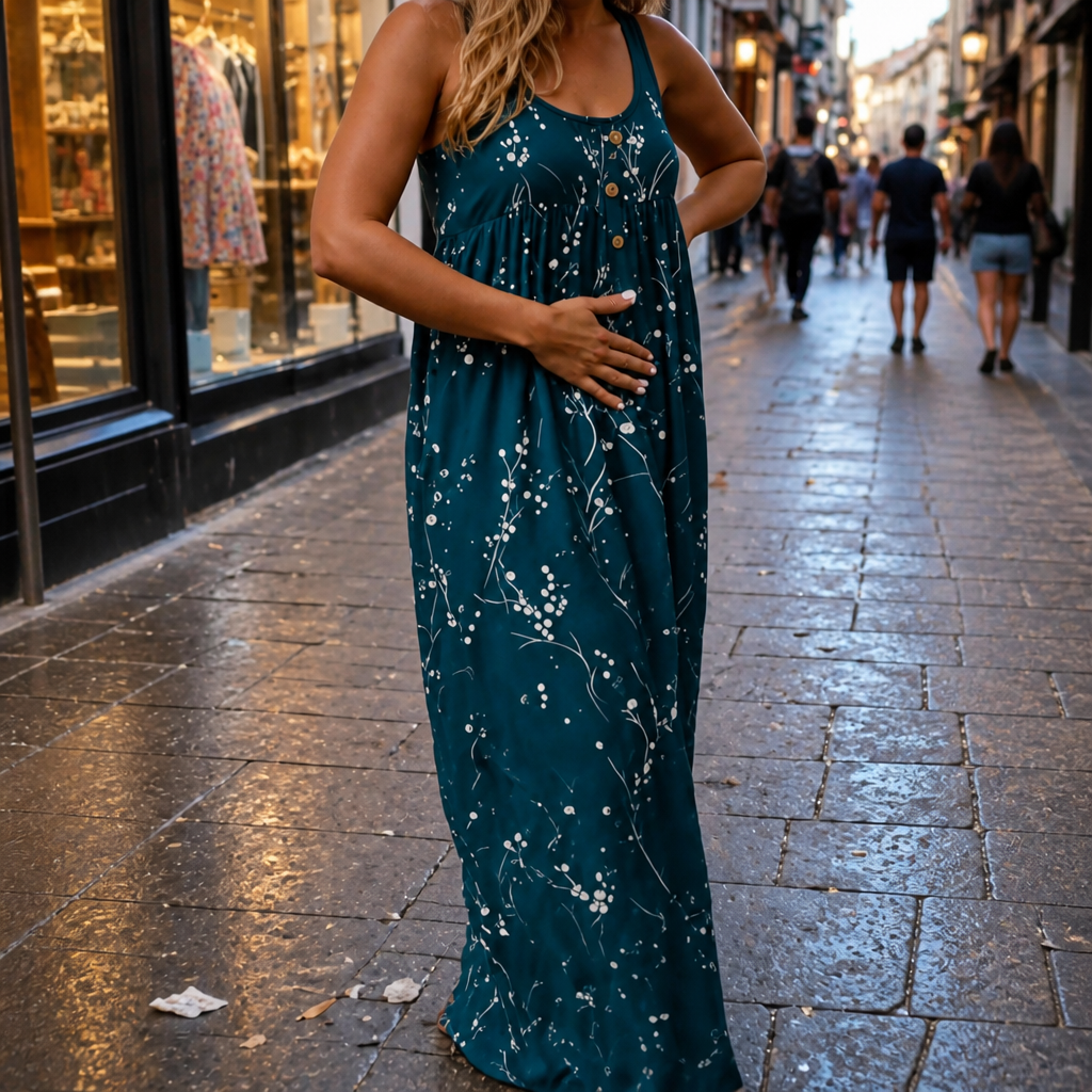 Stillwear – Sukienka Maxi, która opada, nigdy się nie przylega
