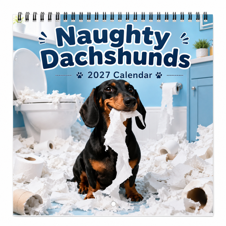 Dapper Dachshunds – Śmieszny kalendarz ścienny z dachshundami