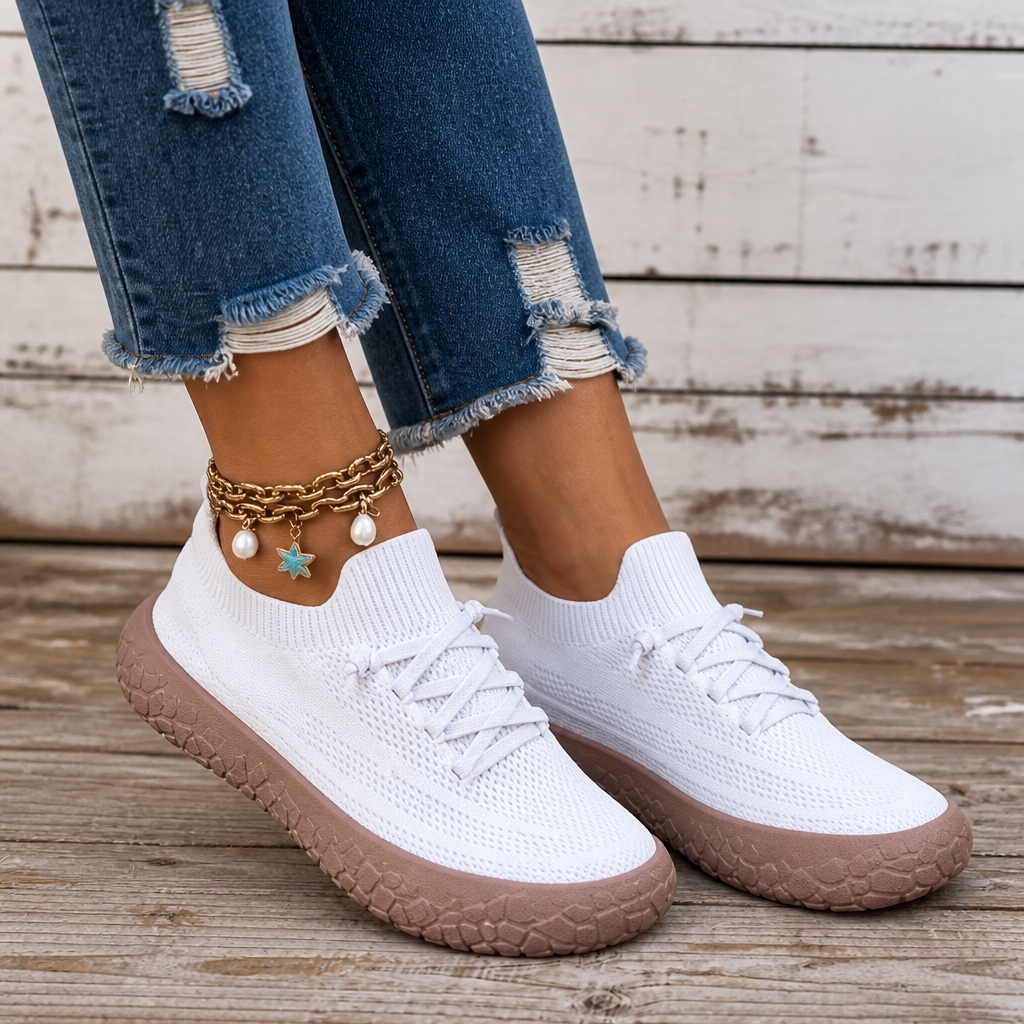 Cloudstep – Sneakersy Slip-On z Elastycznym Kołnierzem z Dzianiny