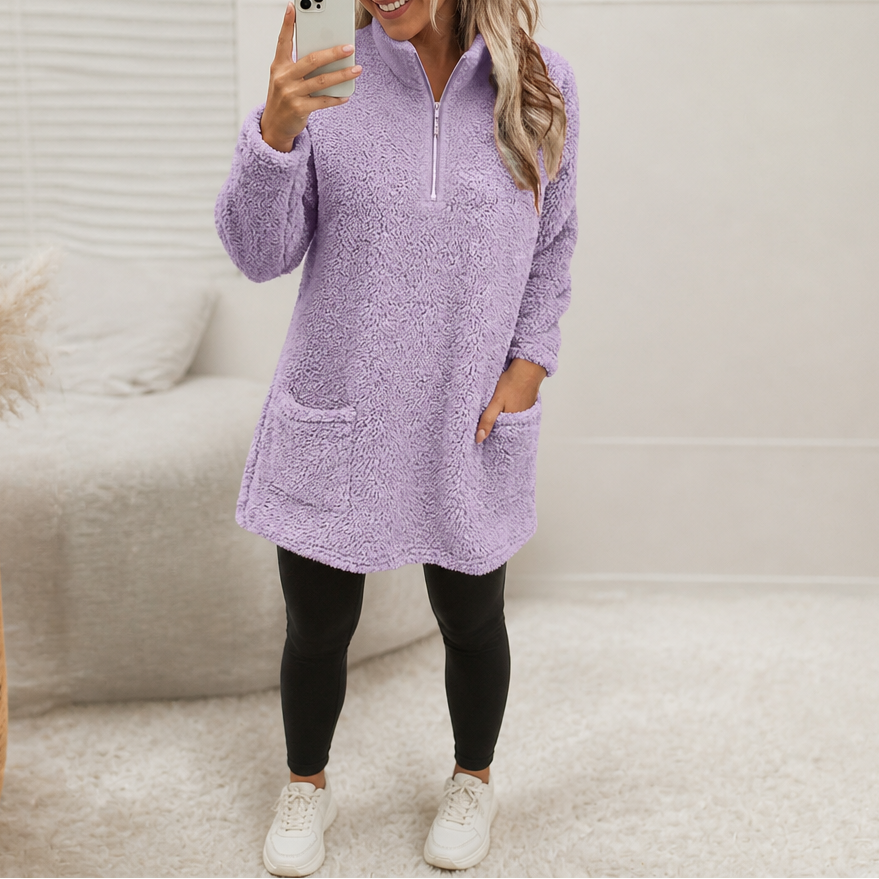 Wearlyn – Długi pół-zamek polarowy pulower Sherpa