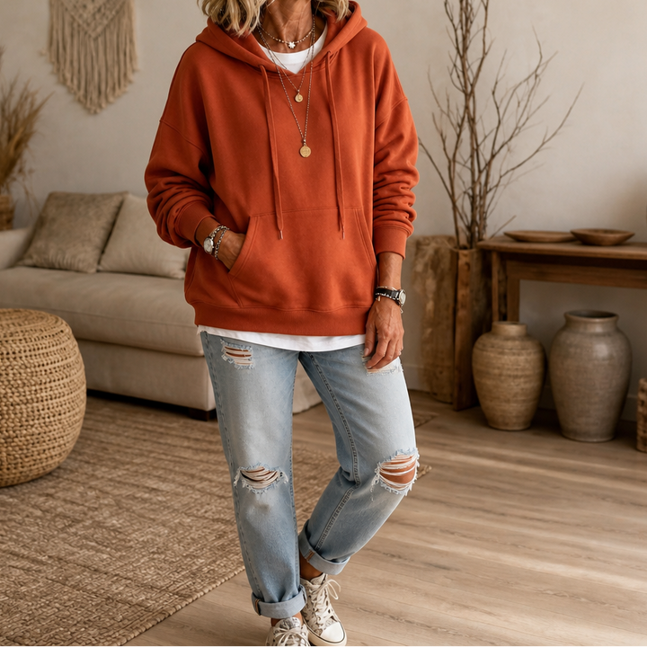 Wearbella – Oversized Hoodie z Bawełny z Opadającymi Ramionami