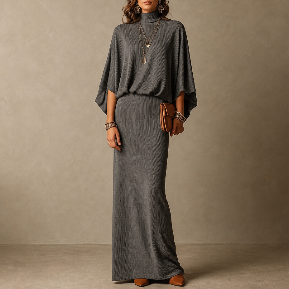 Wearbella – Zestaw z bluzką z rękawem nietoperza i długą spódnicą