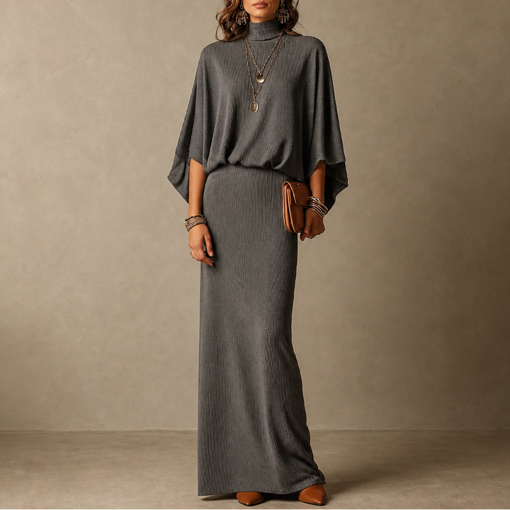 Wearbella – Zestaw z bluzką z rękawem nietoperza i długą spódnicą