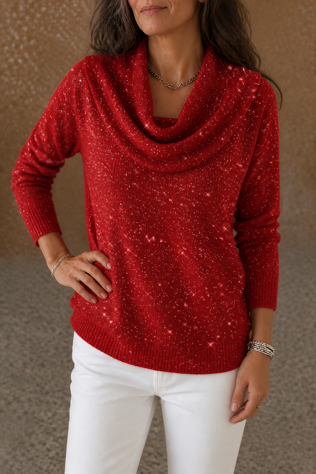 Sparkle – Długi top z dekoltem w łódkę