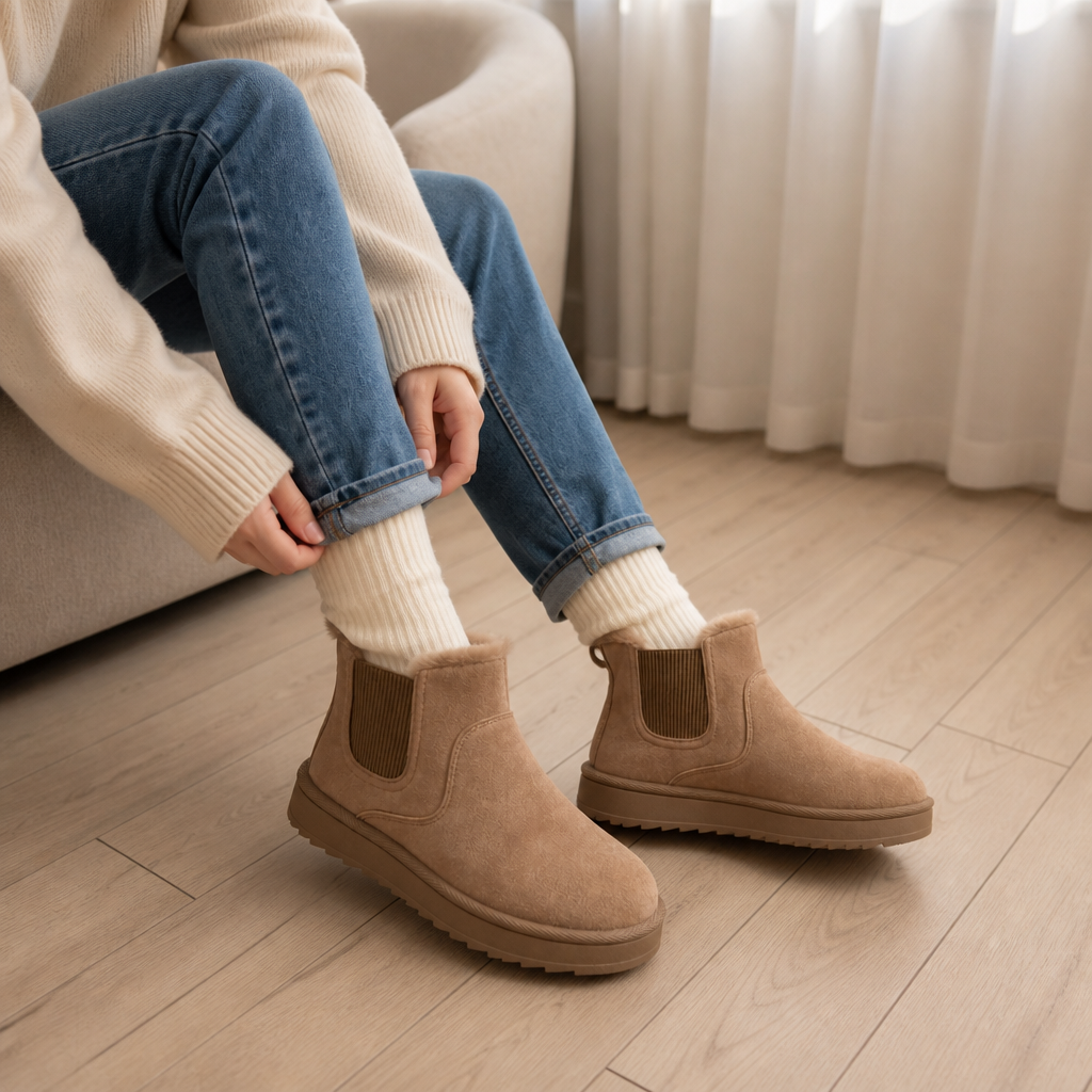 Cozywalk – Zimowe Buty Slip-On z Futrem
