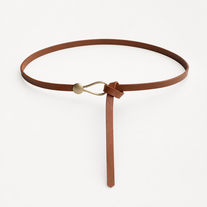 Wearbella – Smukły pasek skórzany z rzeźbioną klamrą