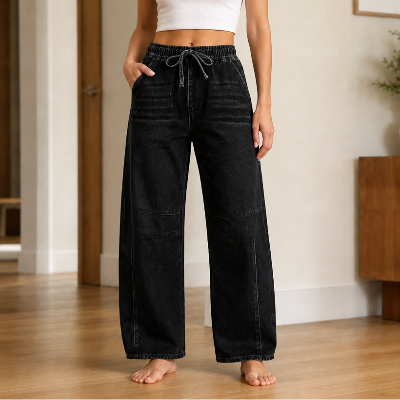 Wearbella – Regulowane Dżinsy Barrel w Luźnym Kroju