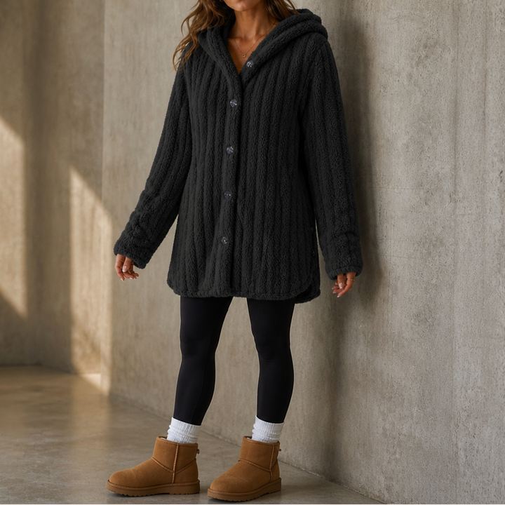 Wearbella – Kardigan z kapturem i guzikami, gruby splot