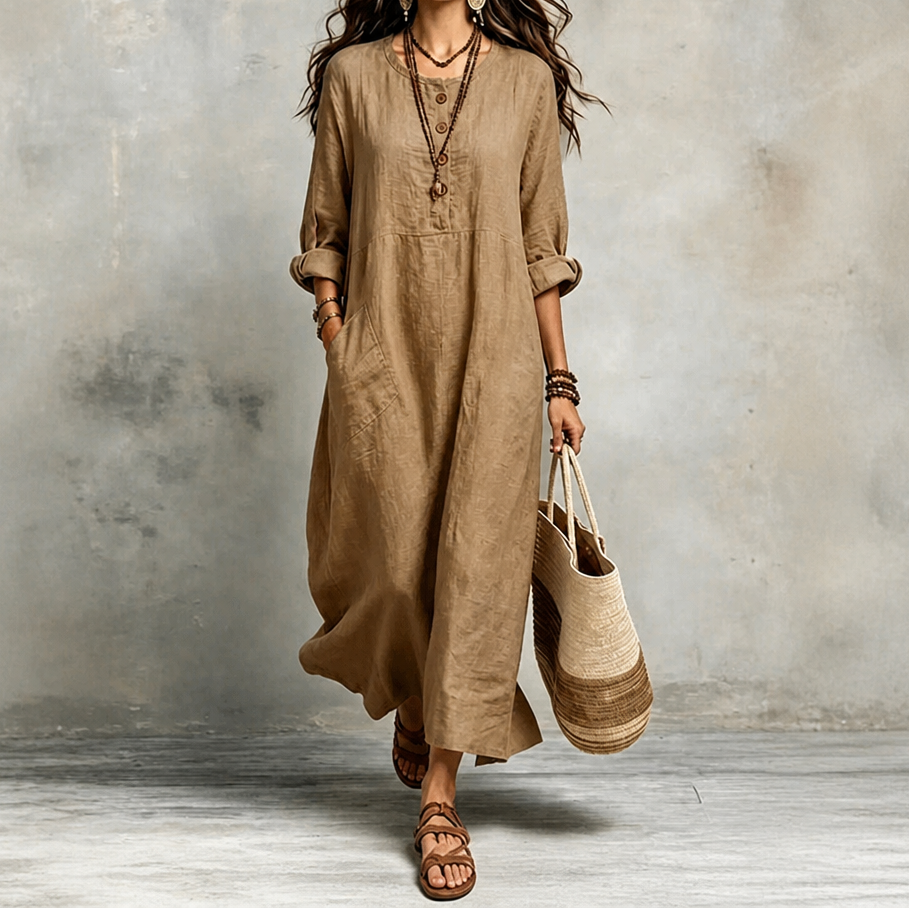 Wearbella – Bezrękawowa Sukienka Maxi z Kieszeniami