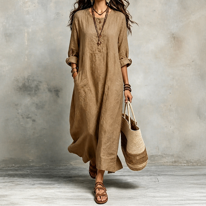 Wearbella – Bezrękawowa Sukienka Maxi z Kieszeniami