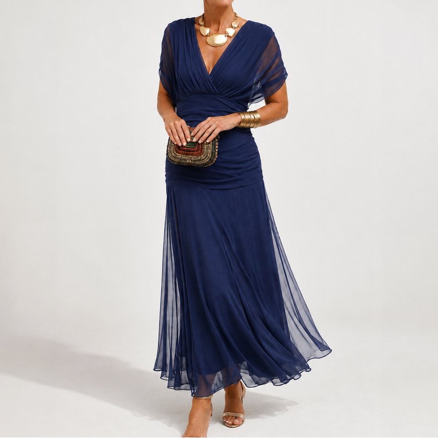 Veloura – Sukienka maxi w stylu syrenki z odkrytymi ramionami
