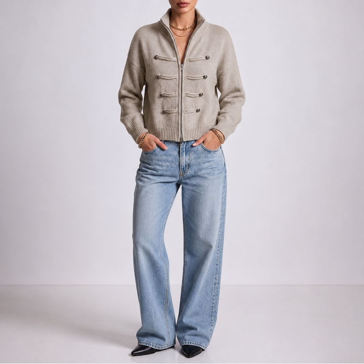 Wearbella – Kardigan z zamkiem i szczegółem w stylu husarskim
