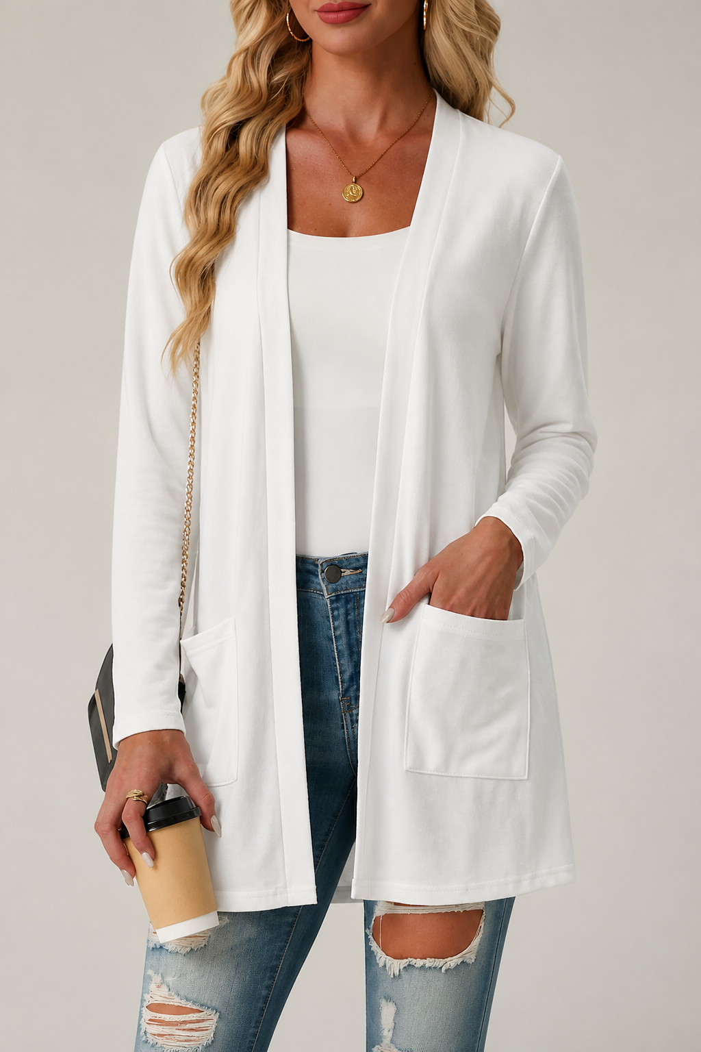 Wearbella – Kardigan z otwartym przodem w stylu wodospadu