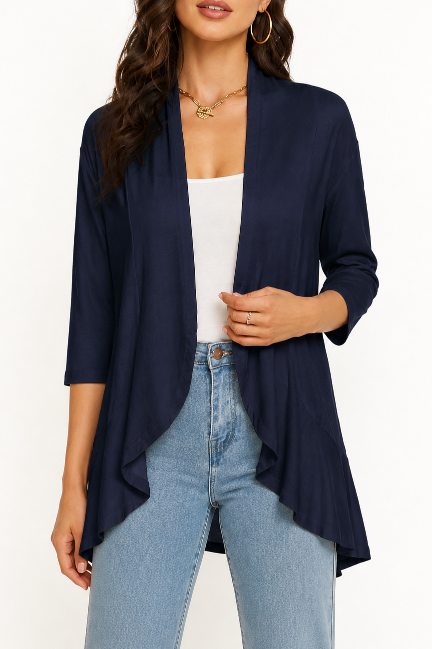 Wearbella – Kardigan z 3/4 rękawami i otwartym przodem