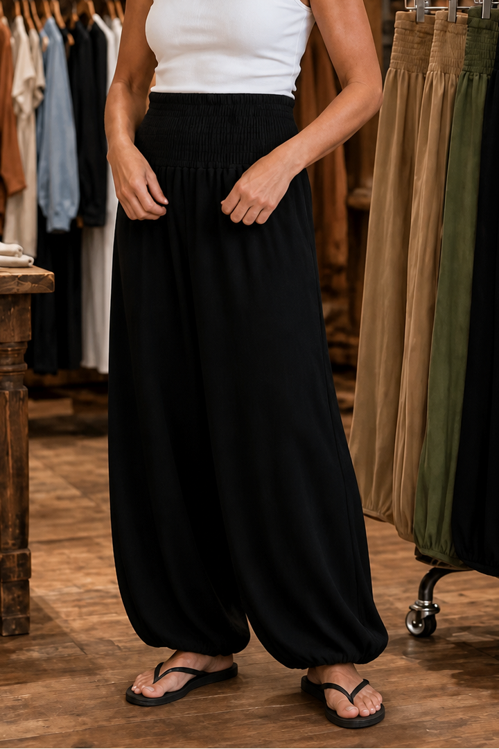 Wearbella – Spodnie Harem z Marszczonym Pasem