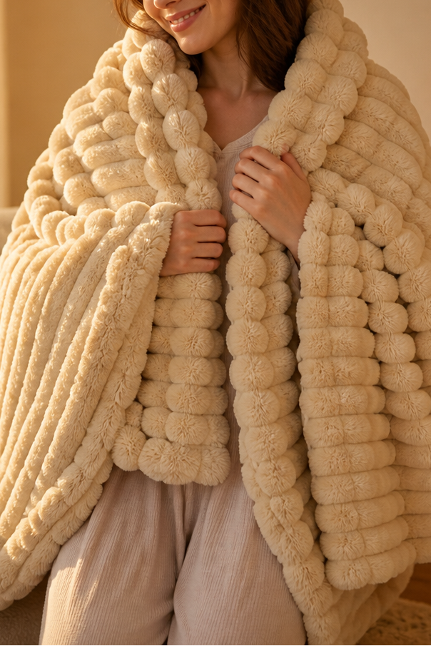 Plushwick – Dwustronny koc z króliczego pluszu w dwóch kolorach
