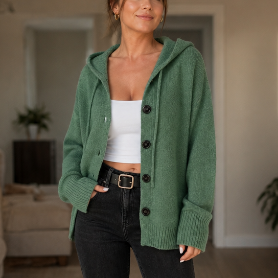 Wearbella – Luźny kardigan z kapturem na sznurku
