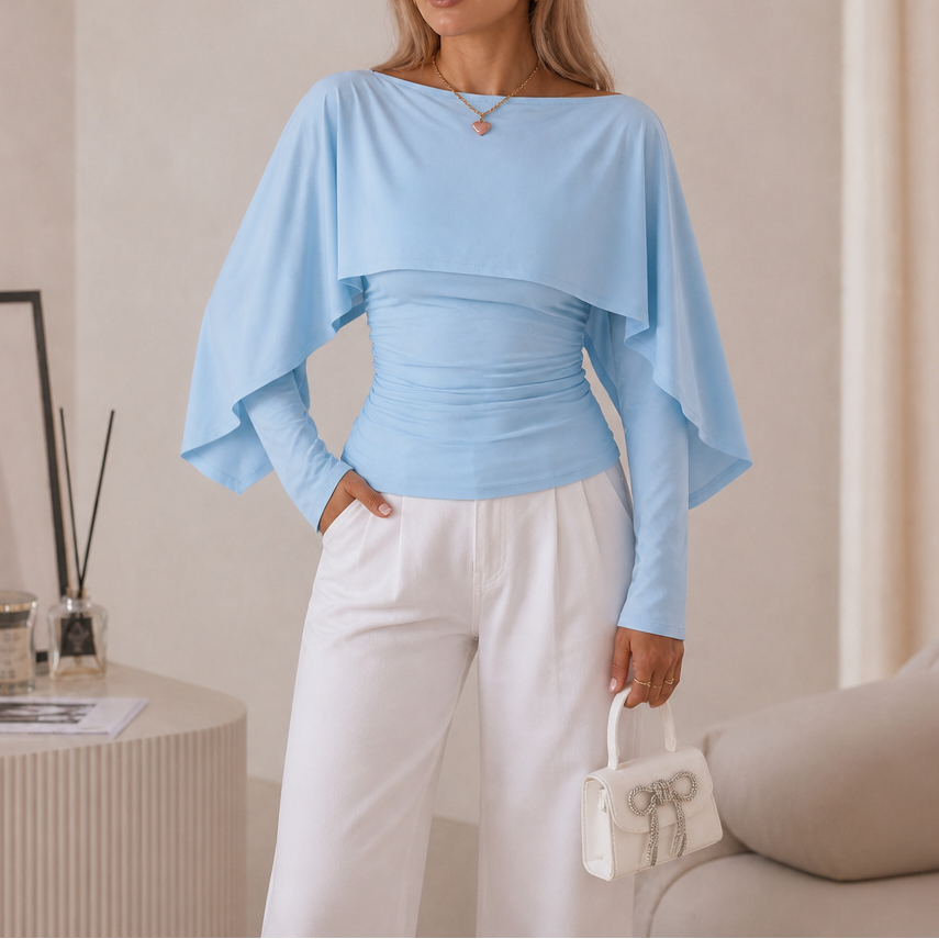 Wearbella – Narzutka z falbaną i rękawami nietoperzami