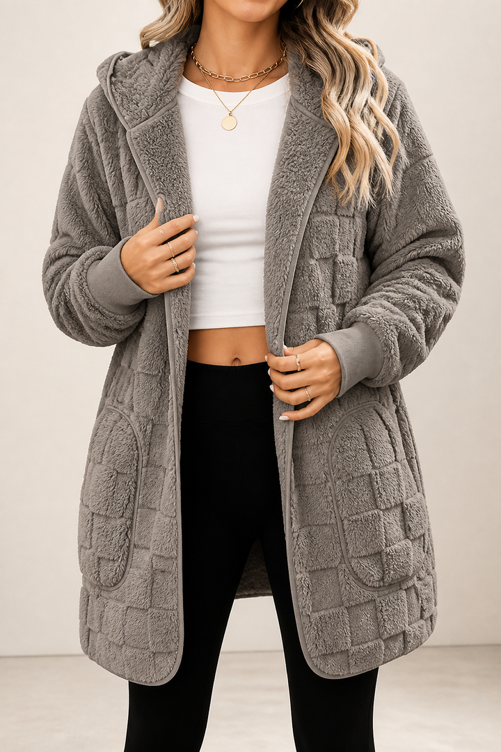 Plushden – Kardigan w kratę z miękkiego materiału