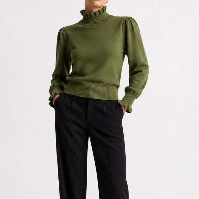 Ruffle &amp; Row – Sweter z falbaną