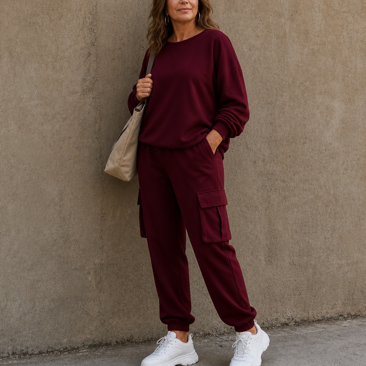 Wearbella – Zestaw topu z okrągłym dekoltem i spodni cargo