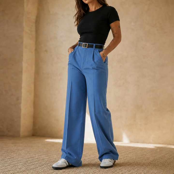 Wearbella – Spodnie z wysokim stanem i szerokimi nogawkami