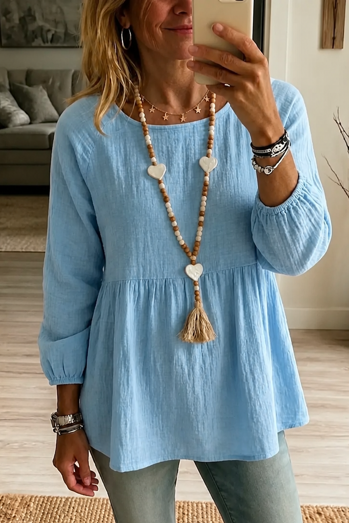 Wearbella – Bluzka Babydoll z Zebranym Pasem