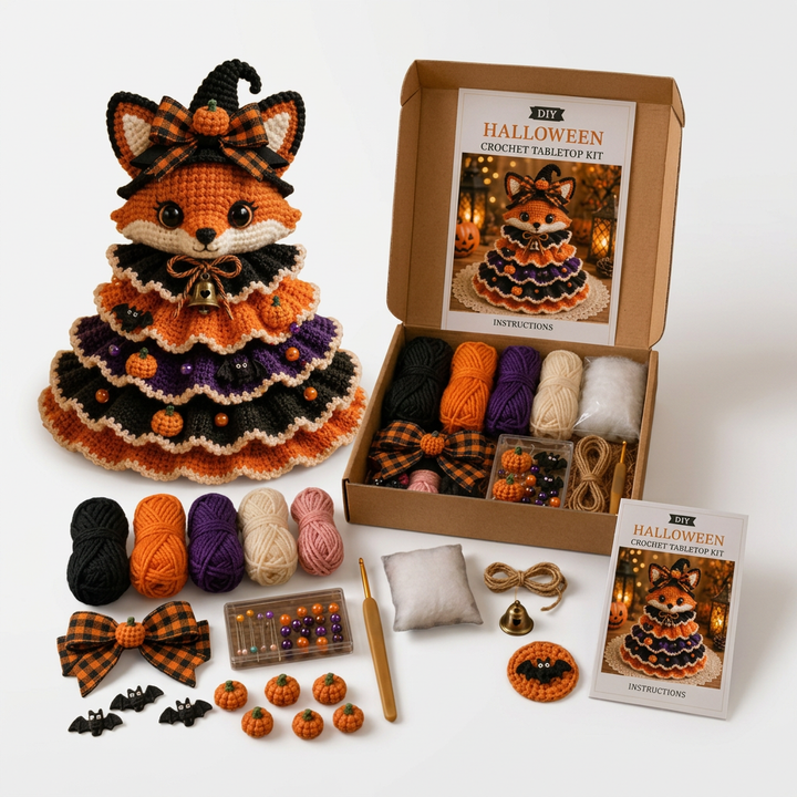 Hallowstitch – Warstwowy Szydełkowy Kot Czarownica na Halloween