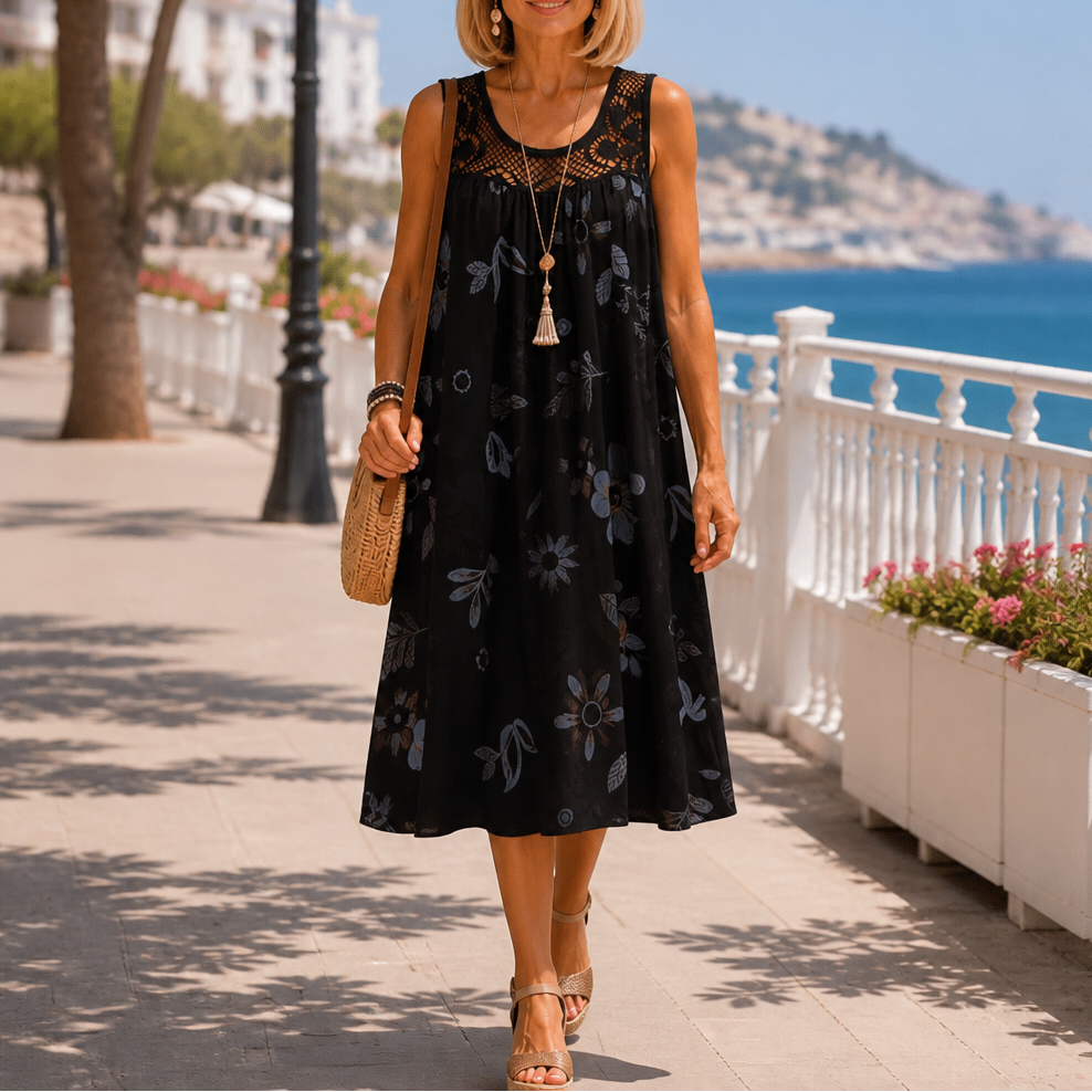 Wearbella – Sukienka bez rękawów z koronkowym wykończeniem