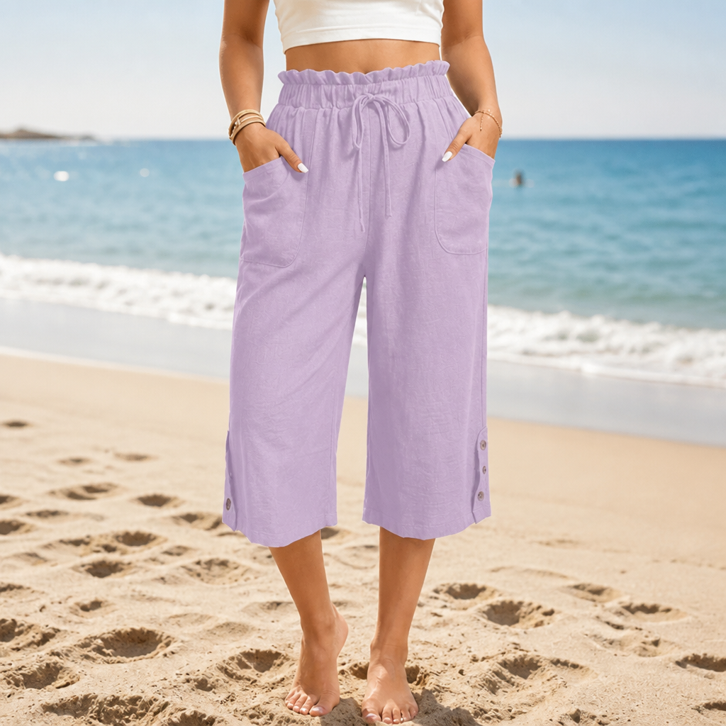 Wearbella – Spodnie z szerokimi nogawkami z regulowanym stanem